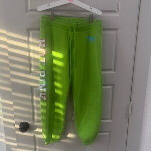 PINK Victoria's Secret Lime Green Sweatpants Vintage, Small